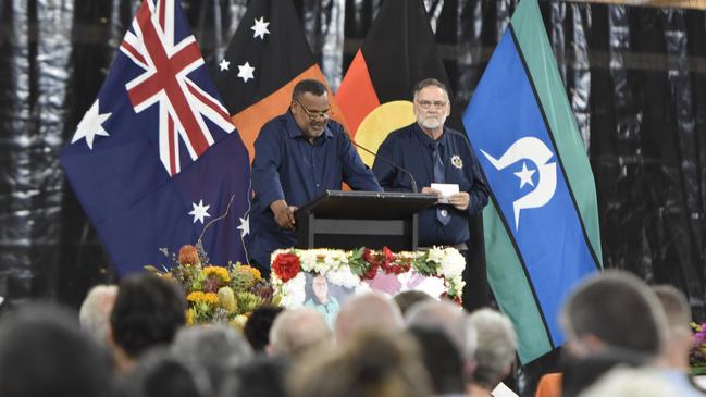 Conway Wirrpanda-Blanasi said he had a “heavy heart” in honouring his brother’s legacy at the state funeral for Dr Bush Blanasi on Friday, December 15.