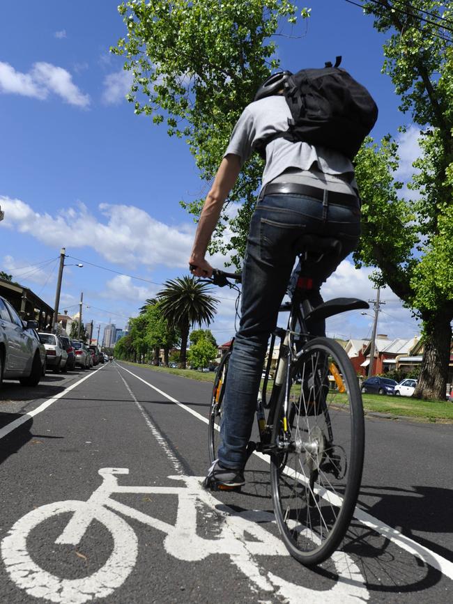  The cyclist was struck by a car in the bike lane. File image.