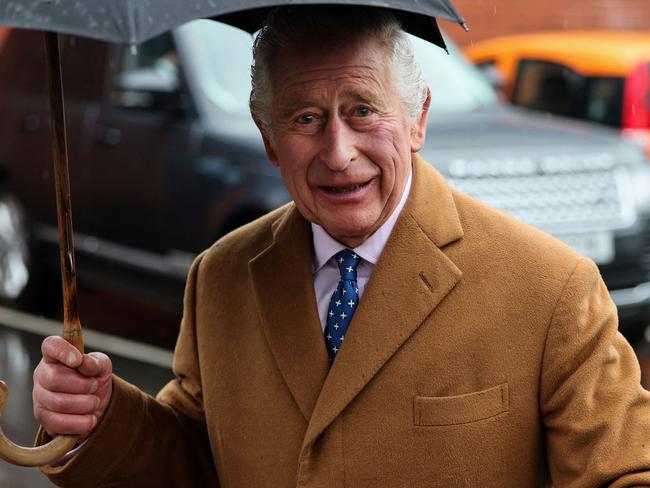 (FILES) Britain's King Charles III arrives to attend the launch of "The Coronation Food Project" to mark his majestyâs 75th birthda, during a visit to The South Oxfordshire Food and Education Alliance, part of the FareShare network, in Didcot, western England on November 14, 2023. Britain's King Charles III was admitted to hospital for prostrate surgery, Buckingham Palace said in a statement on January 26, 2024. (Photo by Adrian DENNIS / AFP)