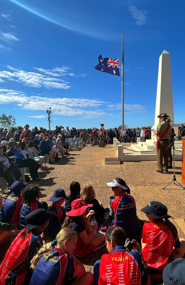 Hundreds attended an Anzac Cay ceremony in Alice Springs on April 25, 2024.