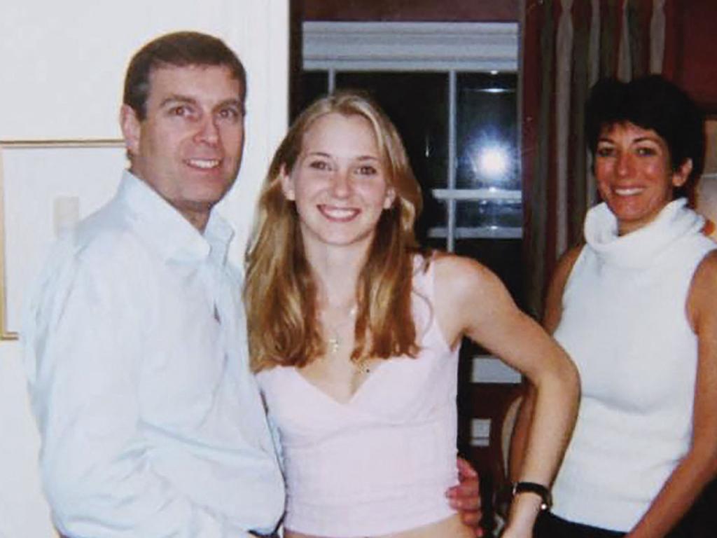 Prince Andrew, Virginia Giuffre, and Ghislaine Maxwell posing for a photo on an unknown date in the 2000s. Picture: US District Court – Southern District of New York