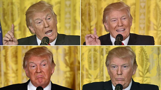 Donald Trump’s press conference lasted one hour, 16 minutes. Picture: AFP/Getty