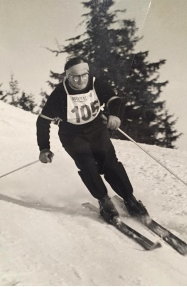 Frank Prihoda competing in the 1956 Winter Olympic Games in Cortina d’Ampezzo.