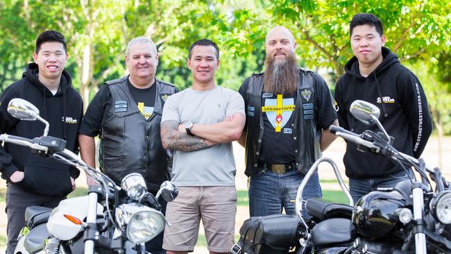 Steven Lam, Phil Palmer, Tony Hoang, Stuart Woods and Kevin Lam gear up for the ride this weekend.