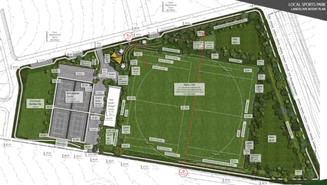 Proposed sports fields for Ripley Valley site.