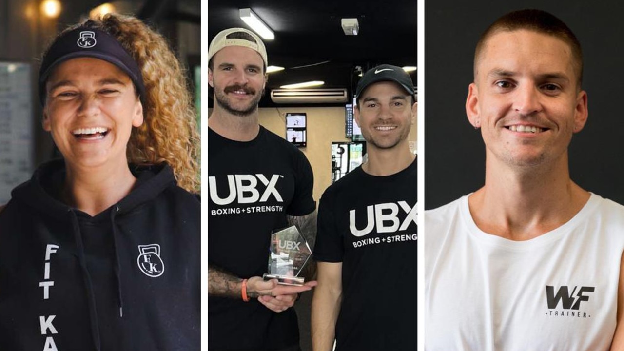 (L-R) Kat from Fit Kat Bootcamp, Brody Riseborough and Brad Kent from UBX Mooloolaba and Jacob Watt from Wattfit. Photos: contributed