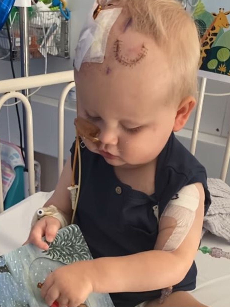 Little Noah was diagnosed with an aggressive form of brain cancer. Picture: Instagram