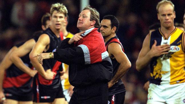 Kevin Sheedy directs his anger towards Mitchell White. Picture: Darren McNamara