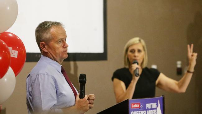 Labor Party town hall meeting with Bill Shorten and Susan Lamb at Morayfield yesterday. Picture: AAP/ Ric Frearson