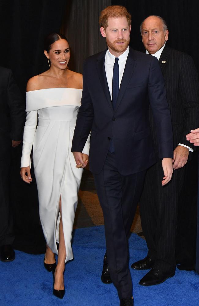 Meghan donned a stunning white gown for the event. Picture: Angela Weiss/AFP