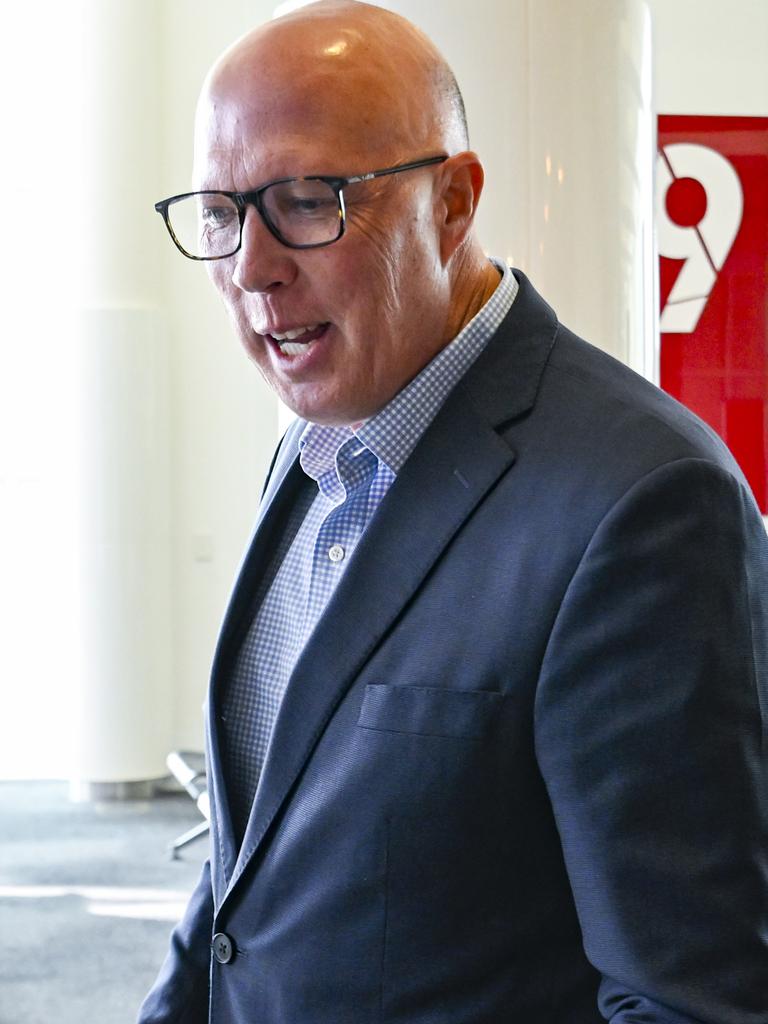 Peter Dutton arrives in Canberra after losing the election and his own seat. Picture: NewsWire / Martin Ollman