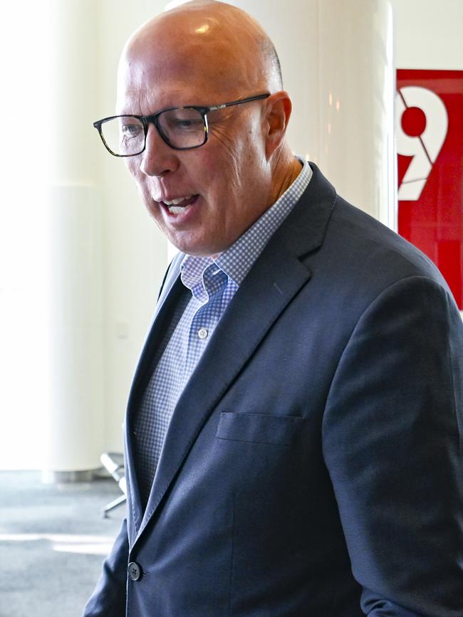 Peter Dutton arrives in Canberra after losing the election and his own seat. Picture: NewsWire / Martin Ollman
