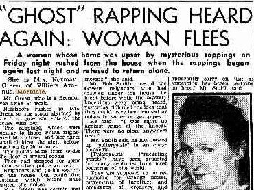 Strange noises were heard coming from a house on Villiers St, Mortdale, in 1949.