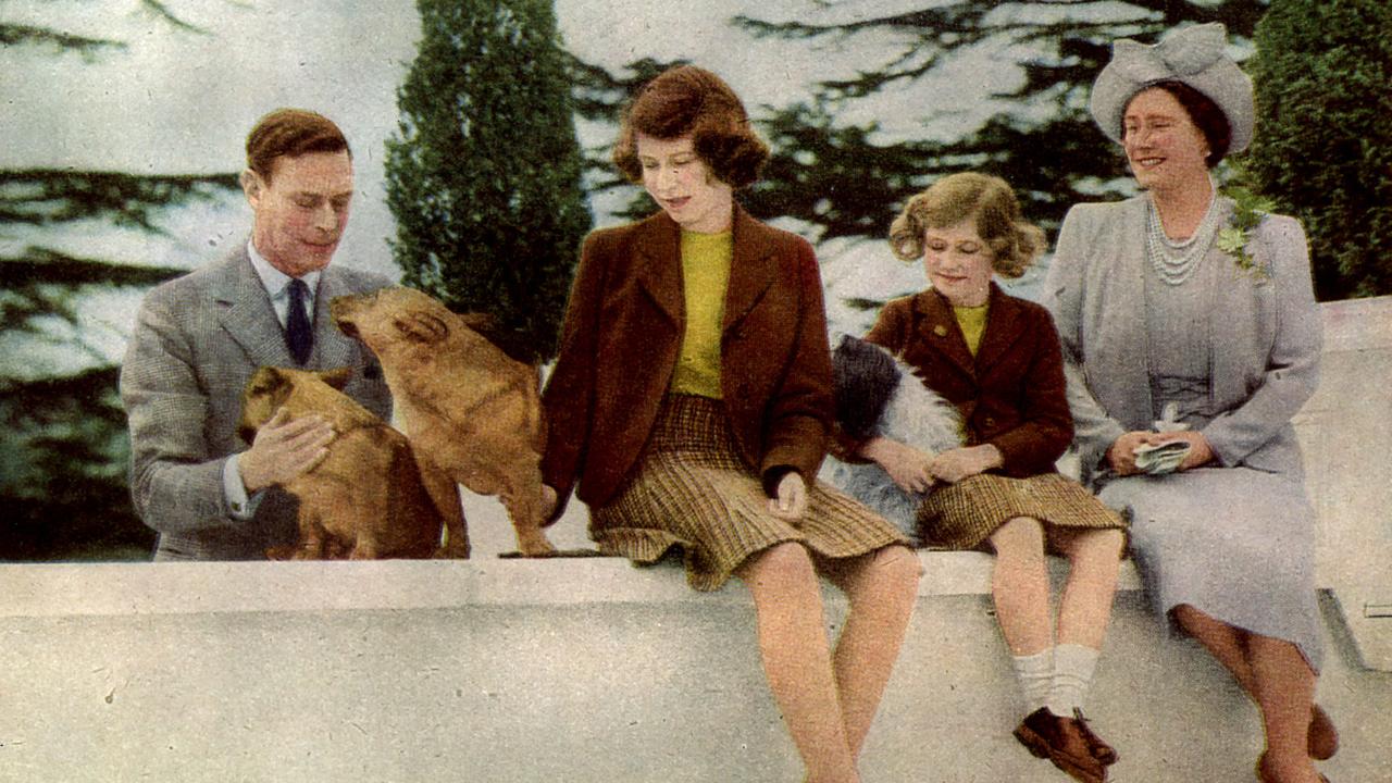 The Royal family are pictured in 1940, with the two princesses typically dressed alike. Elizabeth made her first radio broadcast that same year, addressing children of the Commonwealth displaced by the war on the BBC’s <i>Children’s Hour</i>. After sympathising with their plight, she said the children still at home were full of courage. “We are trying to do all we can to help our gallant airmen, soldiers and sailors and we are trying to bear our own share of the danger and sadness of war,” she said. “And when peace comes remember it will be for us the children of today to make the world of tomorrow a better and happier place.” Picture: Getty