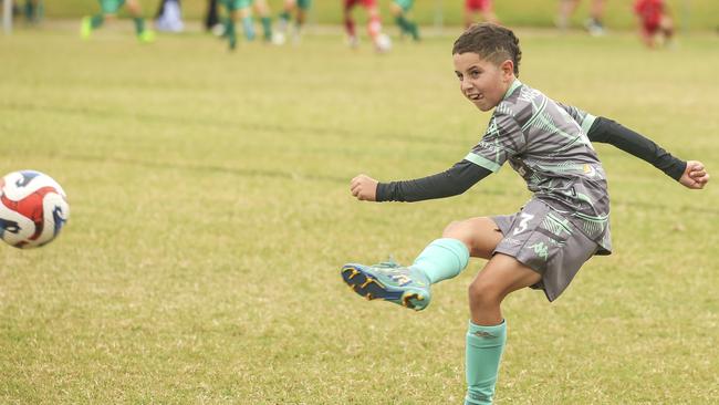 U/12 Football NT (Green Socks) V the FB 9 Academy in the Premier Invitational Football Carnival at Nerang. Picture: Glenn Campbell