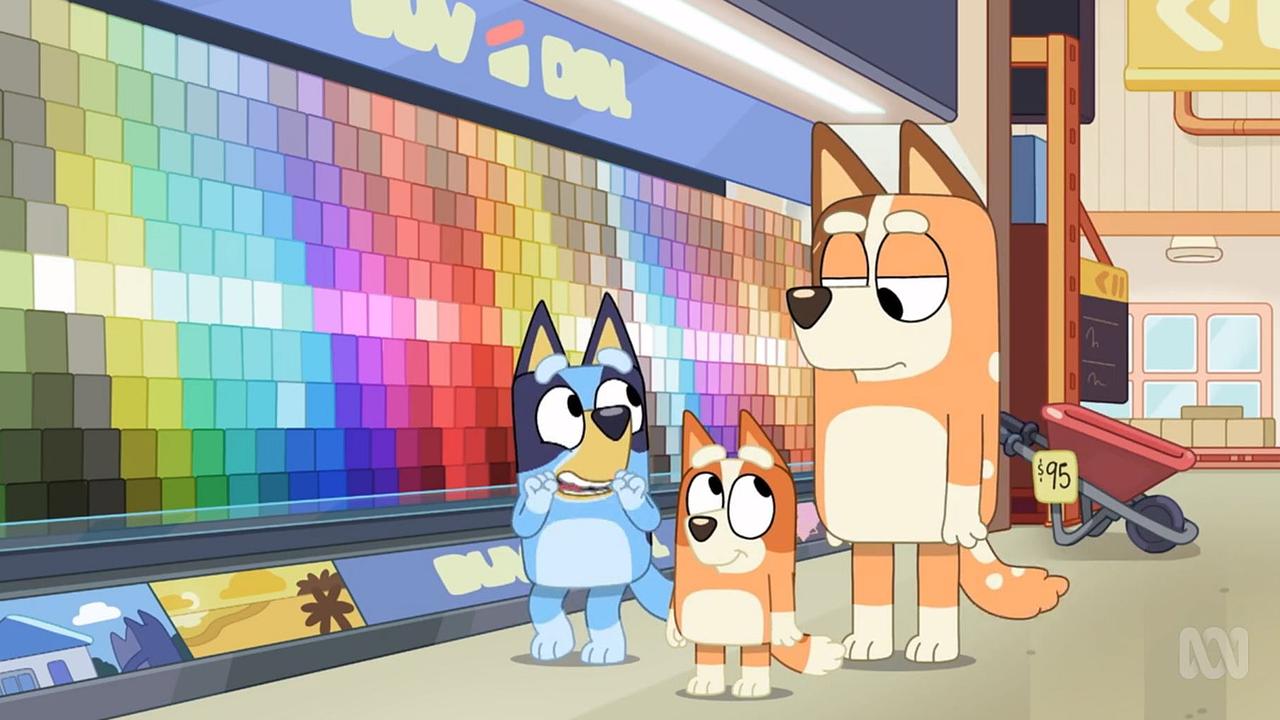 "Hammerbarn" from Series 2 of Bluey has become a hardware store “for real life” after Bunnings renamed six stores after the Bluey version. Source: ABC