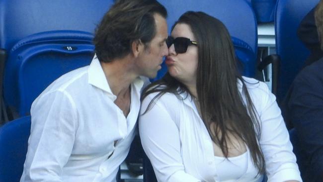 It was love all for Francesca Barham-Packer and boyfriend Robert Bates at the Australian Open Men’s Tennis Final in January. Picture: Media Mode