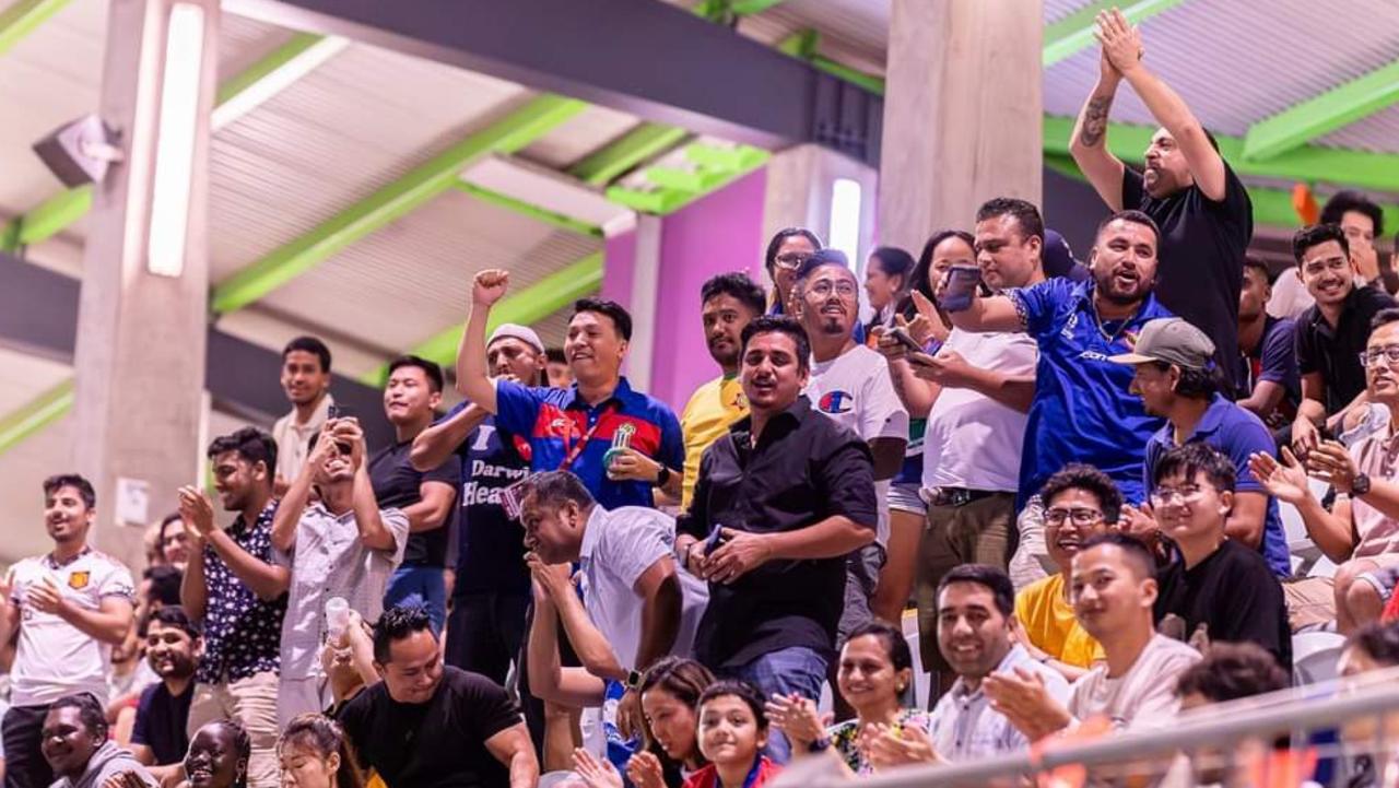 Hearts fans in the stands making their voices heard in the final. Picture: Daniel Abrantes Photography.