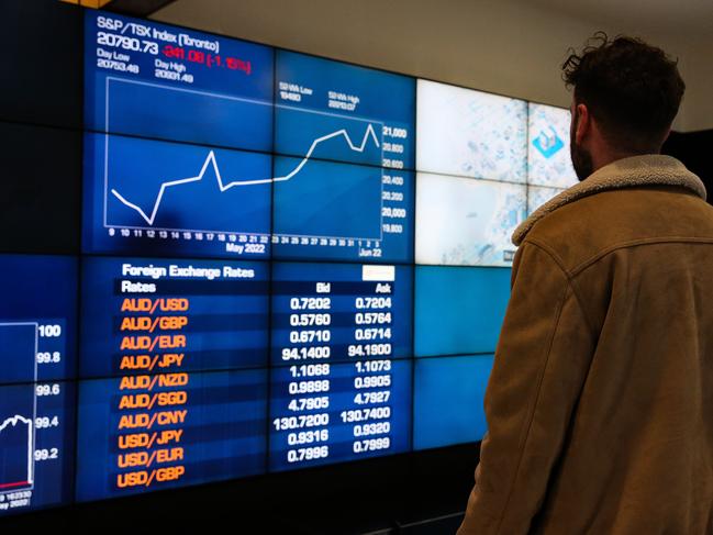 SYDNEY, AUSTRALIA - NEWSWIRE PHOTOS June 06 2022:  A general view of the digital boards at the ASX in Sydney. Picture NCA Newswire/ Gaye Gerard.