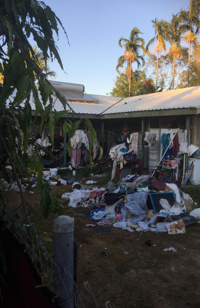 The Karama resident says her neighbours’ rubbish pile has caught on fire before. Picture: Supplied