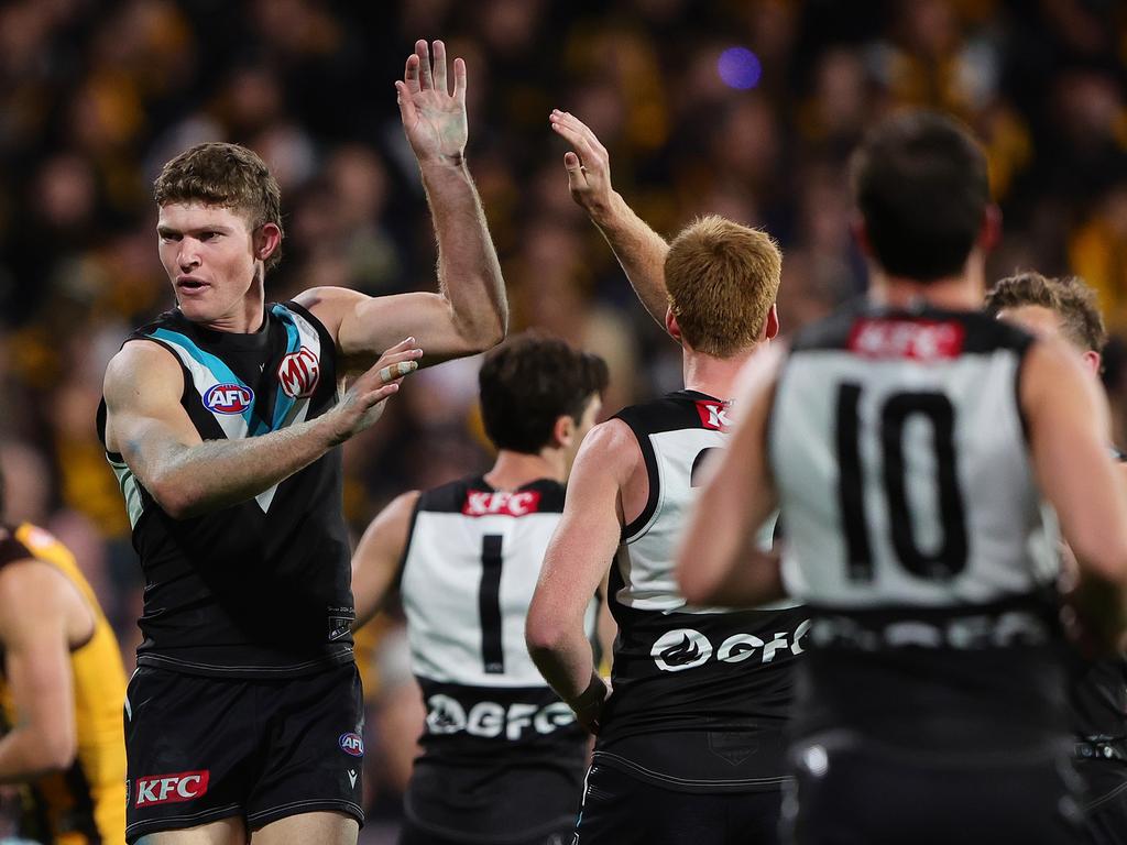 The Power survived an epic. Picture: Sarah Reed/AFL Photos via Getty Images