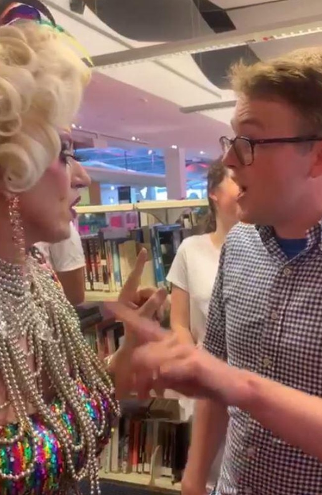 Wilson Gavin in a video where he confronts a drag queen.