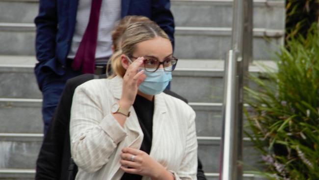 Grace Wheatley leaves Wollongong Local Court on January 28. Picture: Madeline Crittenden