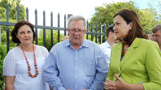 Opposition leader Annastacia Palaszczuk in Mackay with new local candidate Julieanne Gilbert and Tim Mulherin during the election campaign. Picture: Tara Croser.