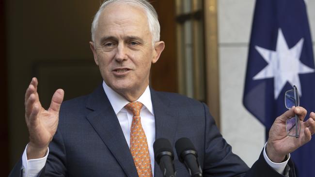 Malcolm Turnbull during his final press conference. Picture: AP.