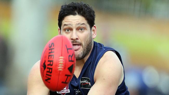 Brendan Fevola playing local footy. Picture: Richard Gosling