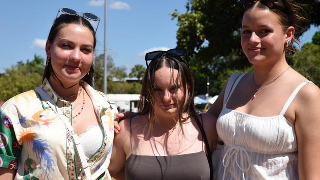 Essence Christophers, Lily Belham and Ella Mertens at BASSINTHEGRASS 2024. Picture: Alex Treacy