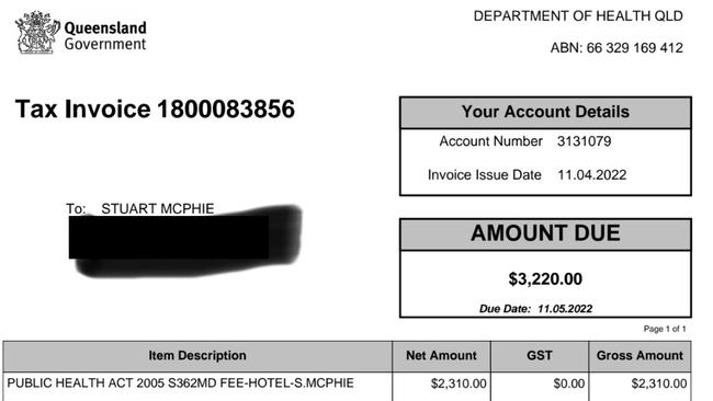 Insult to injury, Stuart was issued a $3220 bill, on top of the cash he spent on flights and transport despite Queensland Health’s apology.