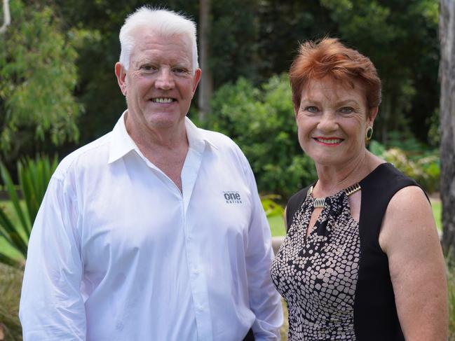 One Nation leader and Queensland Senator Pauline Hanson with One Nation candidate for Ipswich West, Mark Bone. Photo: Supplied.