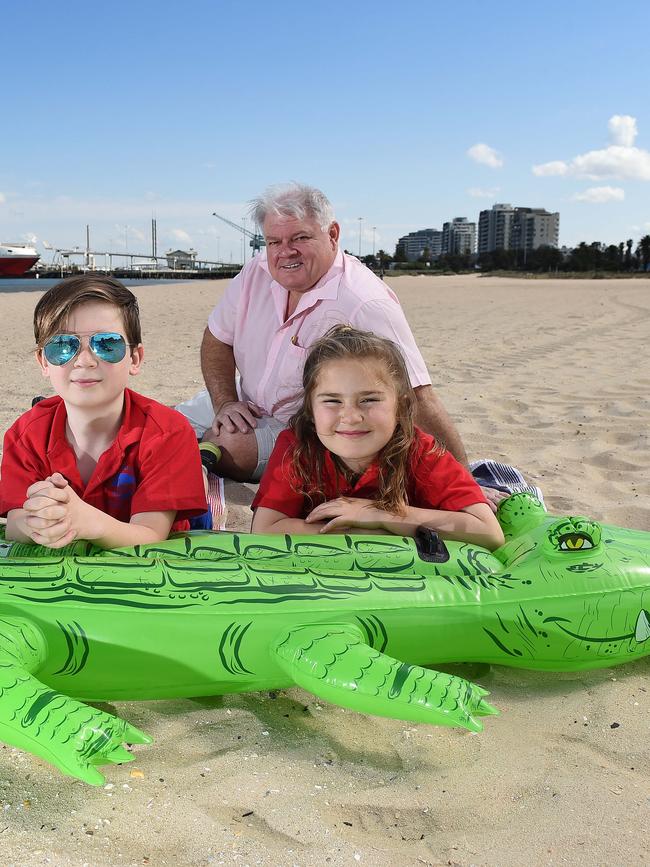 Tess and Nichols with Rohan Cresp in Port Melbourne.