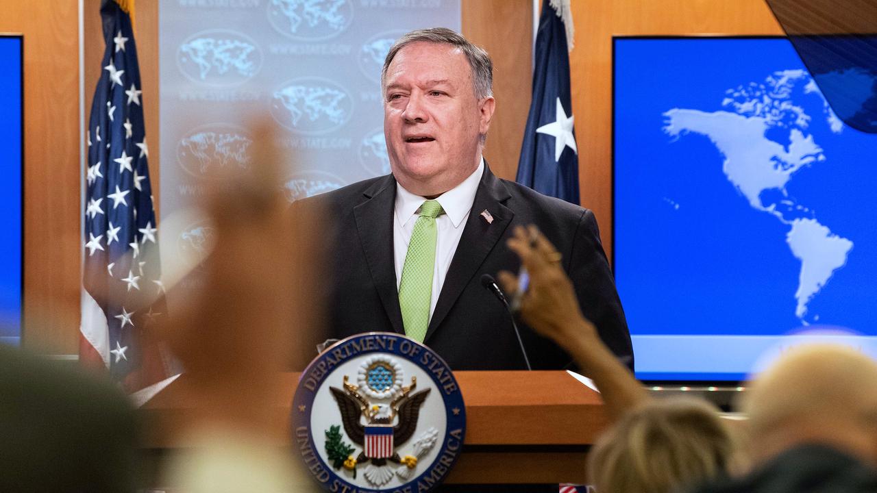 Secretary of State Mike Pompeo has warned the US could ‘disconnect’ from Australia. Picture: Nicholas Kamm/AP