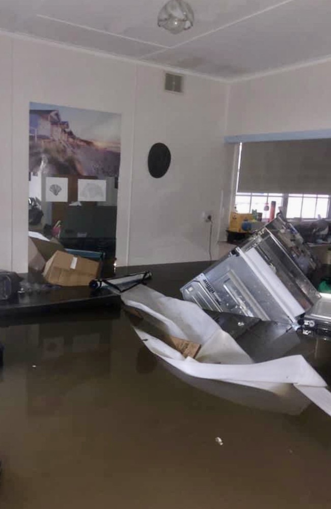 Inside a flooded home on the NSW mid-north coast. Picture: Nathan Edwards