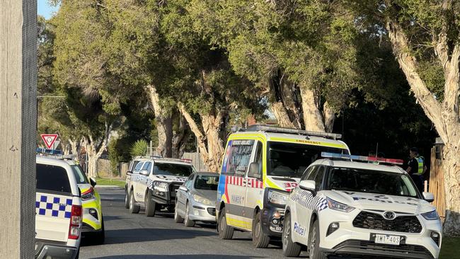 One man has been arrested following an affray at Alkira Ave just after 2pm. Picture: Alan Barber