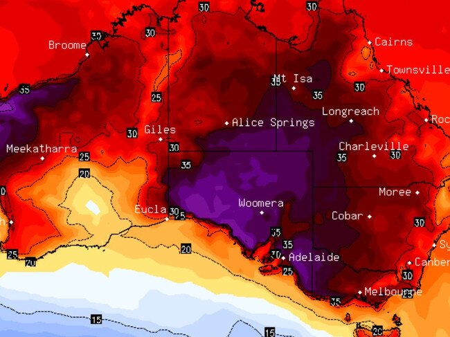 A heatwave is sweeping the country, with Victorians set for another ‘uncomfortable night’. Picture: BSCH Stormcast.