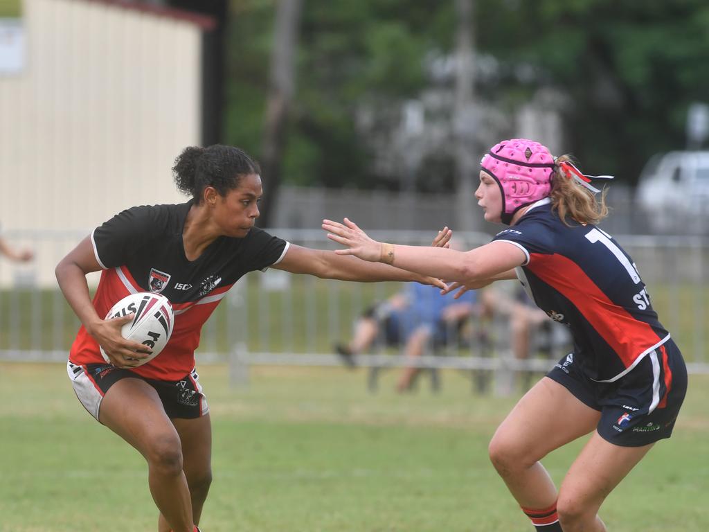 Kirwan State High School hosts St Patrick's College, Mackay, in round 1 of the 2025 Aaron Payne Cup. Senior Girls. Picture: Evan Morgan