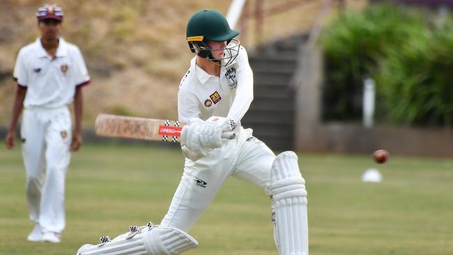 Iona College batsman Harley Malpass earlier this season in AIC First XI cricket. Picture, John Gass