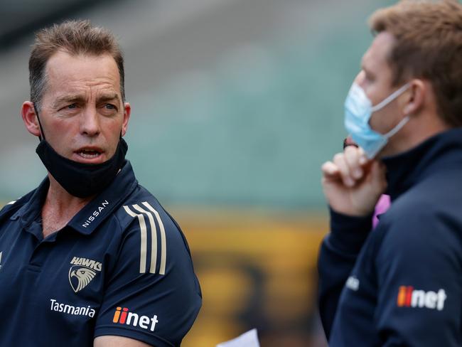 Alastair Clarkson and Sam Mitchell were involved in a messy handover at the Hawks. Picture: Getty