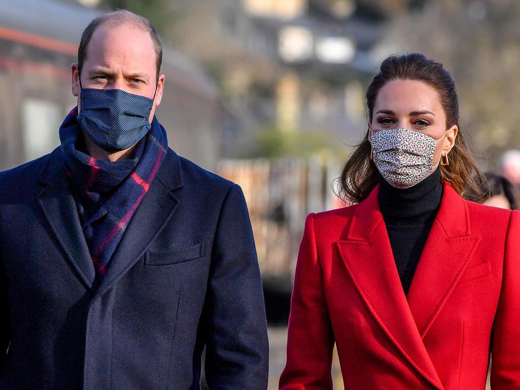 Prince William, pictured with wife Kate, said his grandfather Prince Philip was ‘OK’. Picture: Ben Birchall - Pool / Getty Images)