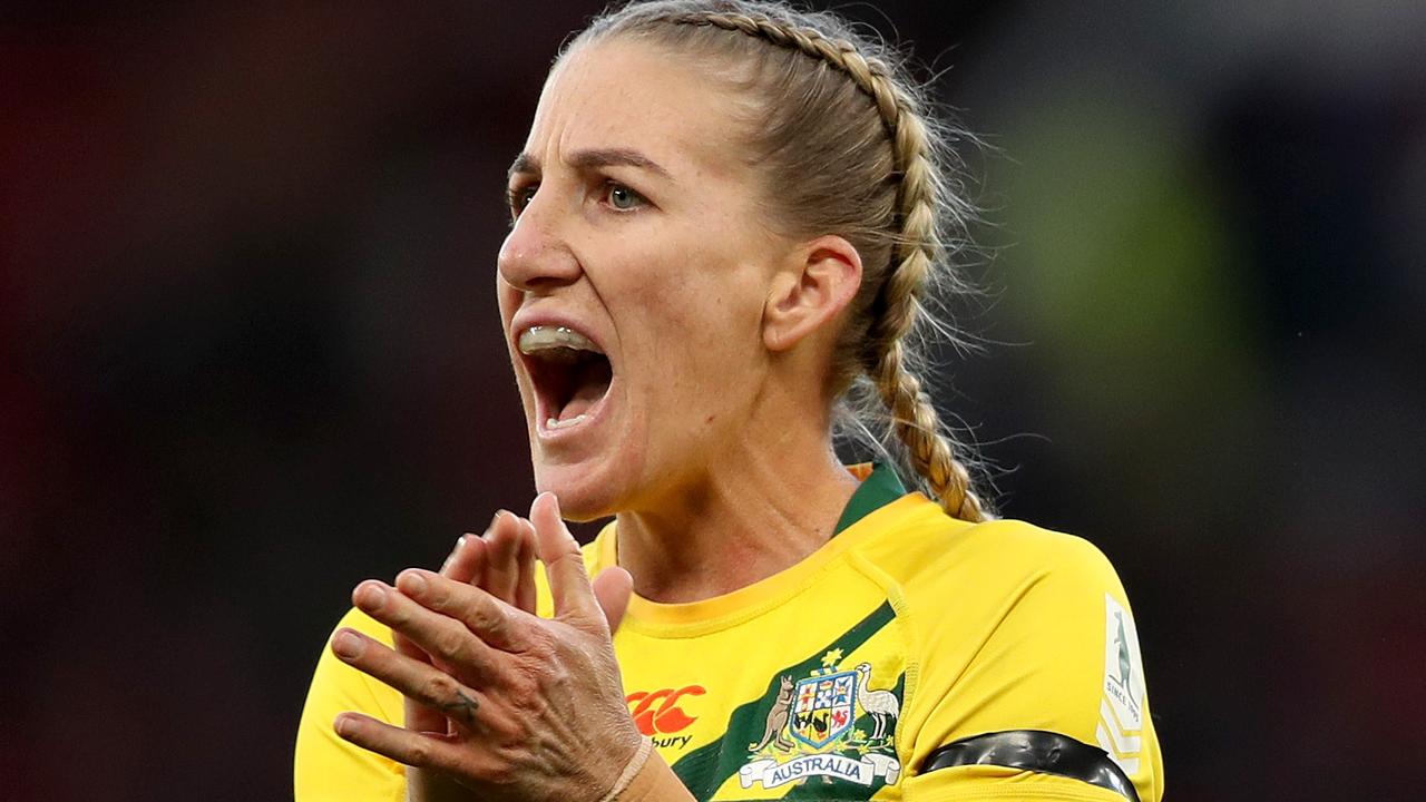 Ali Brigginshaw has warned that male players are willing to go on strike as NRL heavyweights drag their feet. Picture: Charlotte Tattersall / Getty Images for RLWC