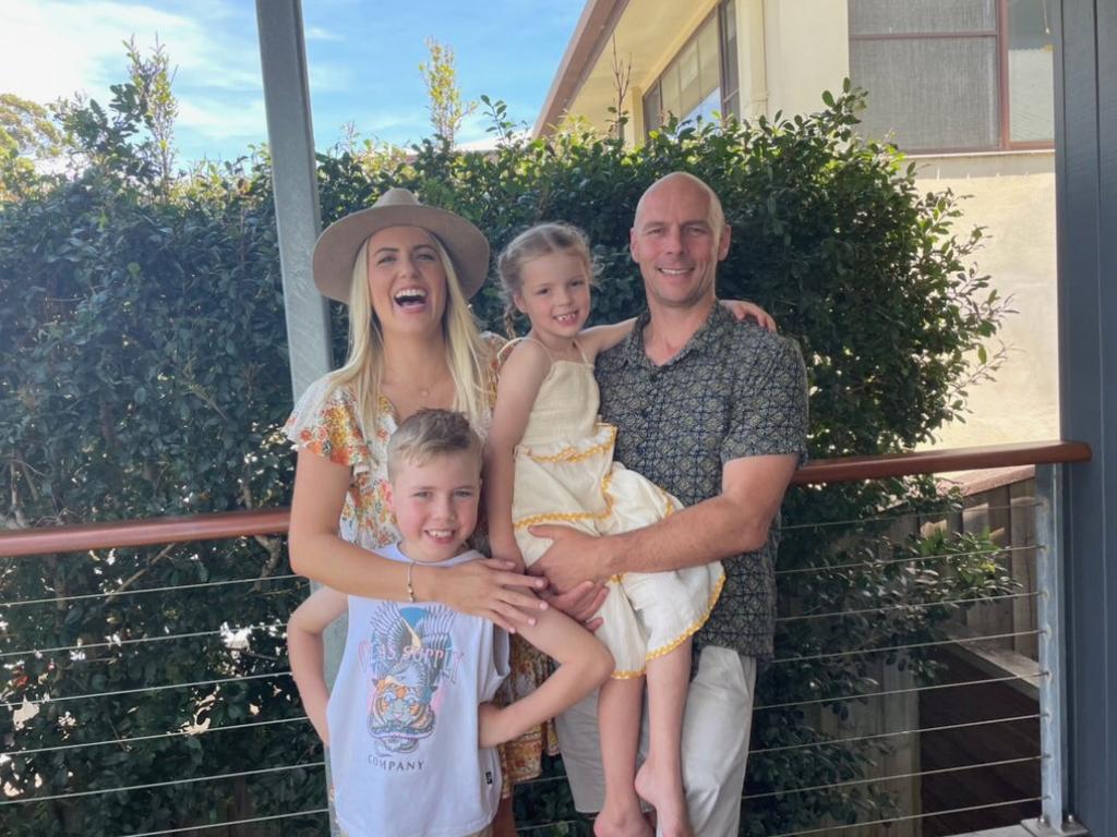 Karlie Hamilton, 32, with her husband Alex Hamilton, 42, and their kids Beau 8 and Indie 5.