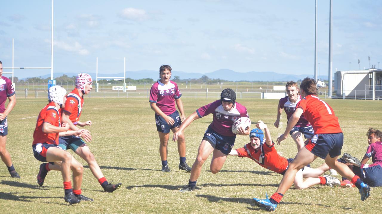 Jhai Williams-Clark in Mackay State High's round five clash with Emmaus College in the Cowboys Challenge, July 28 2021. Picture: Matthew Forrest