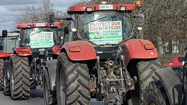 Convoy against AusNet transmission project in Ballarat. Picture: Craig Hughes,