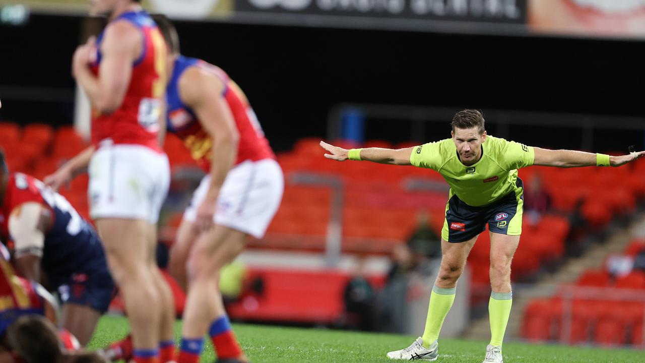 A recent surge in holding the ball free kicks has left the AFL world divided (Pic: Michael Klein).