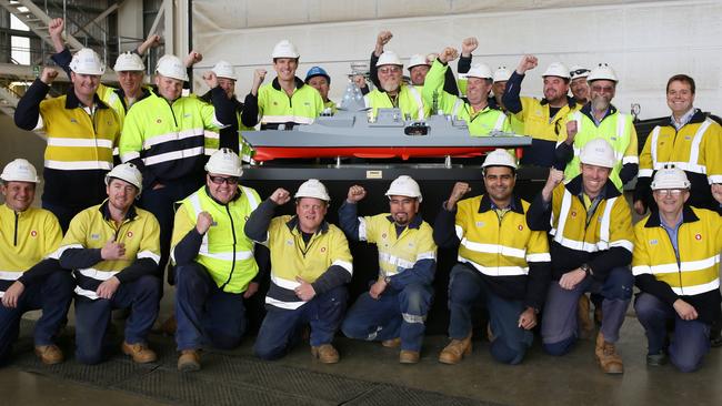 Shipbuilding workers at ASC. Picture: AAP / Emma Brasier