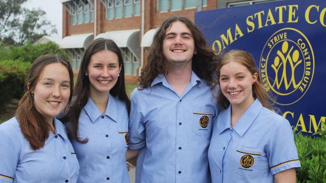 (Left to right) Roma State Colleges' 2023 School Captains Anna Proud, Carla Graham, Brayden Black and Hannah Mitchell.