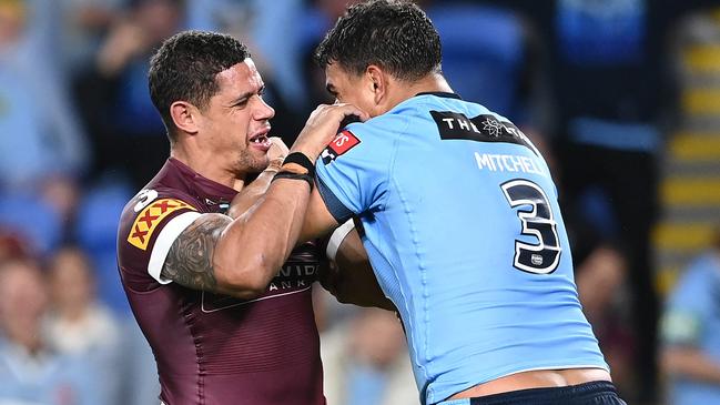 Latrell Mitchell is fighting to get his No.3 jersey back for the Blues. Bradley Kanaris/Getty